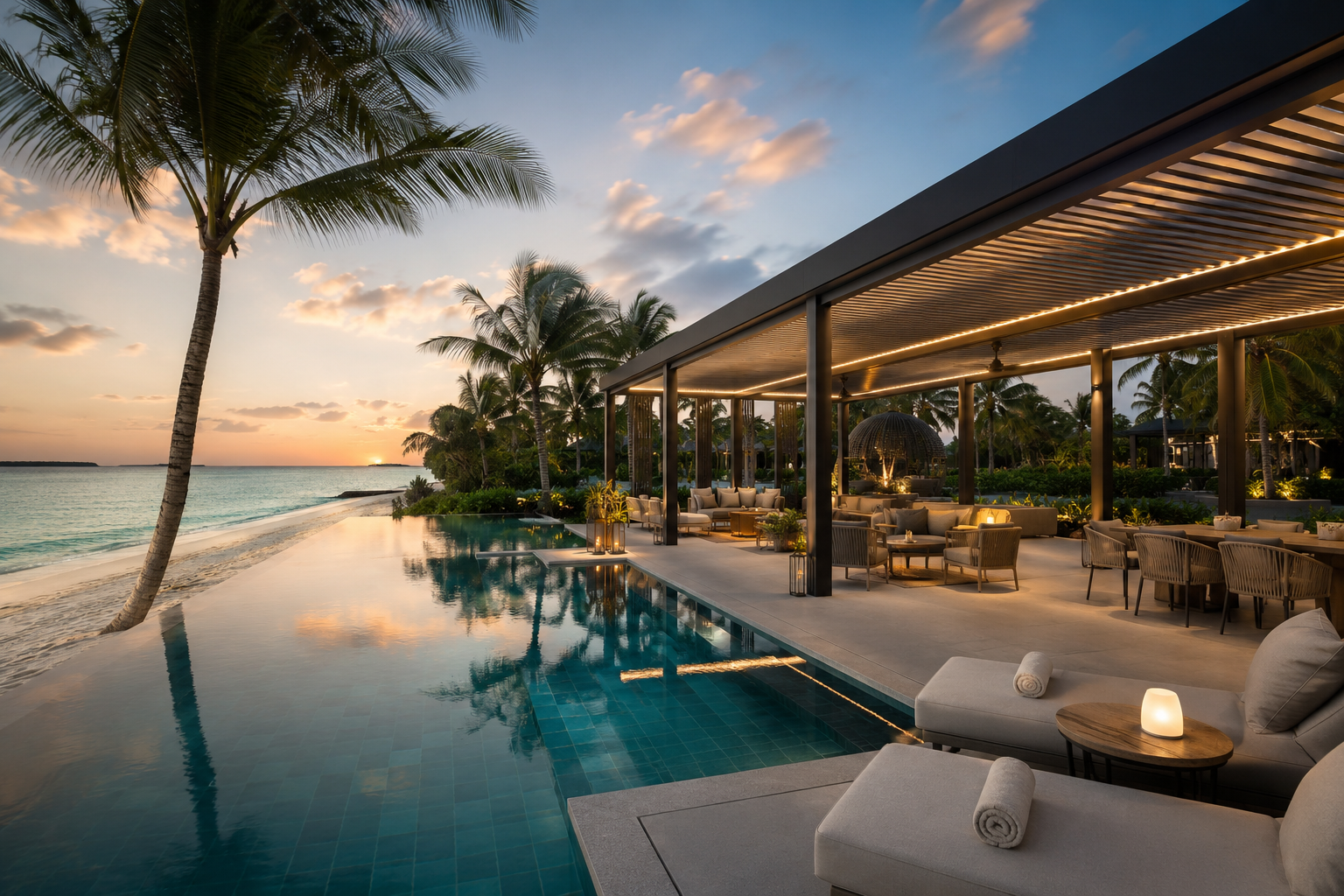 Beachfront Hotel Pool Deck