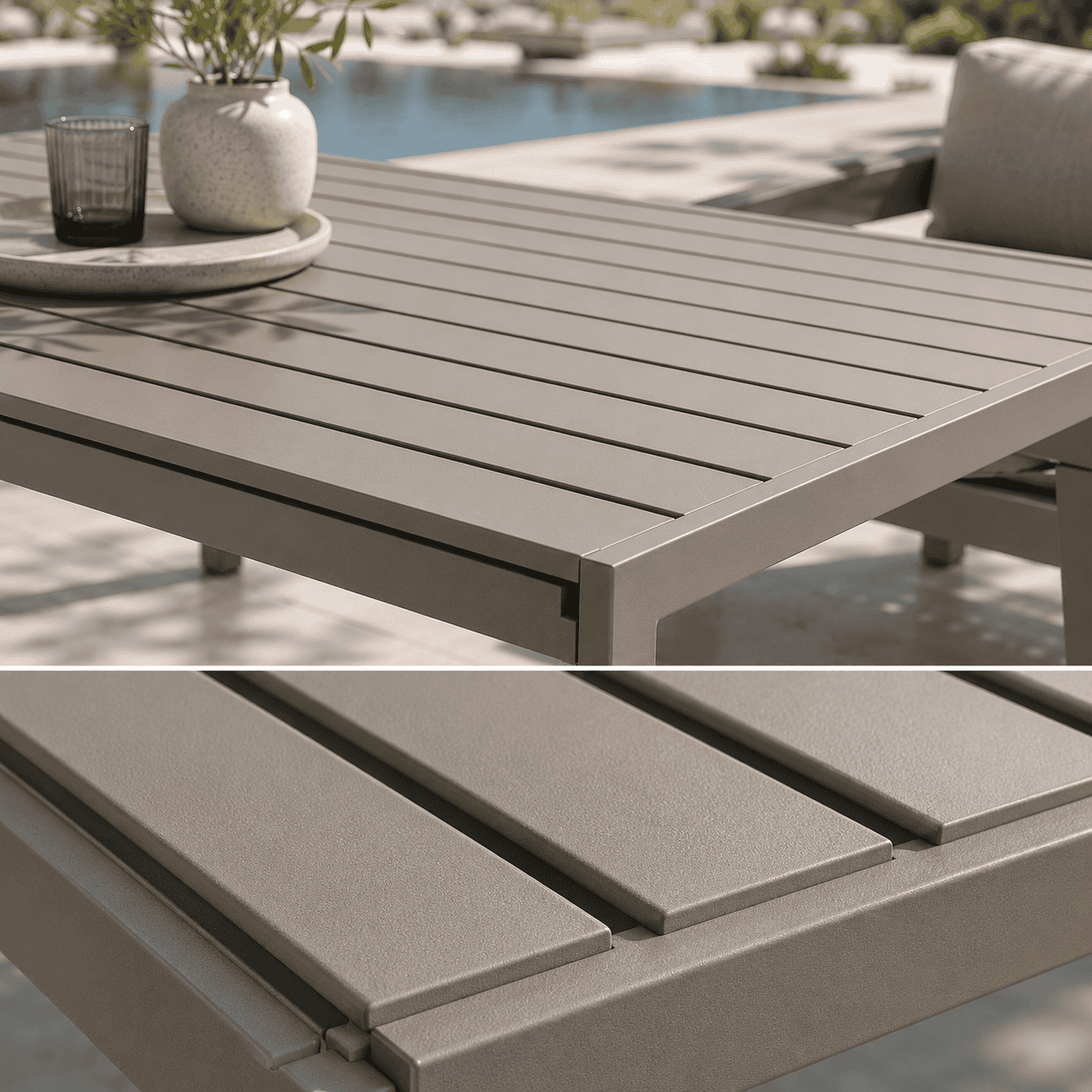 ALUMINUM SLAT TABLETOP